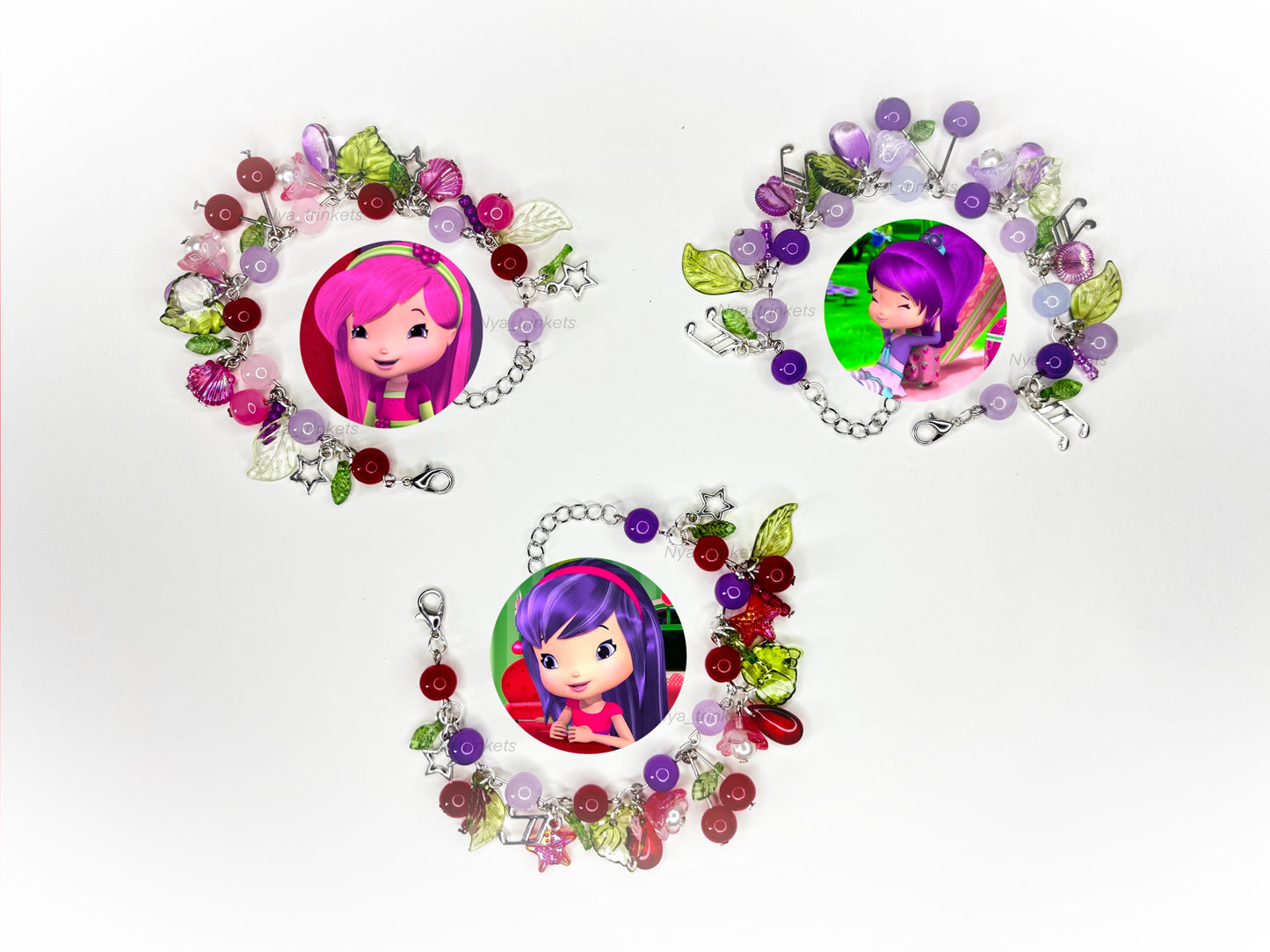 Raspberry torte, cherry jam and plum pudding bracelets