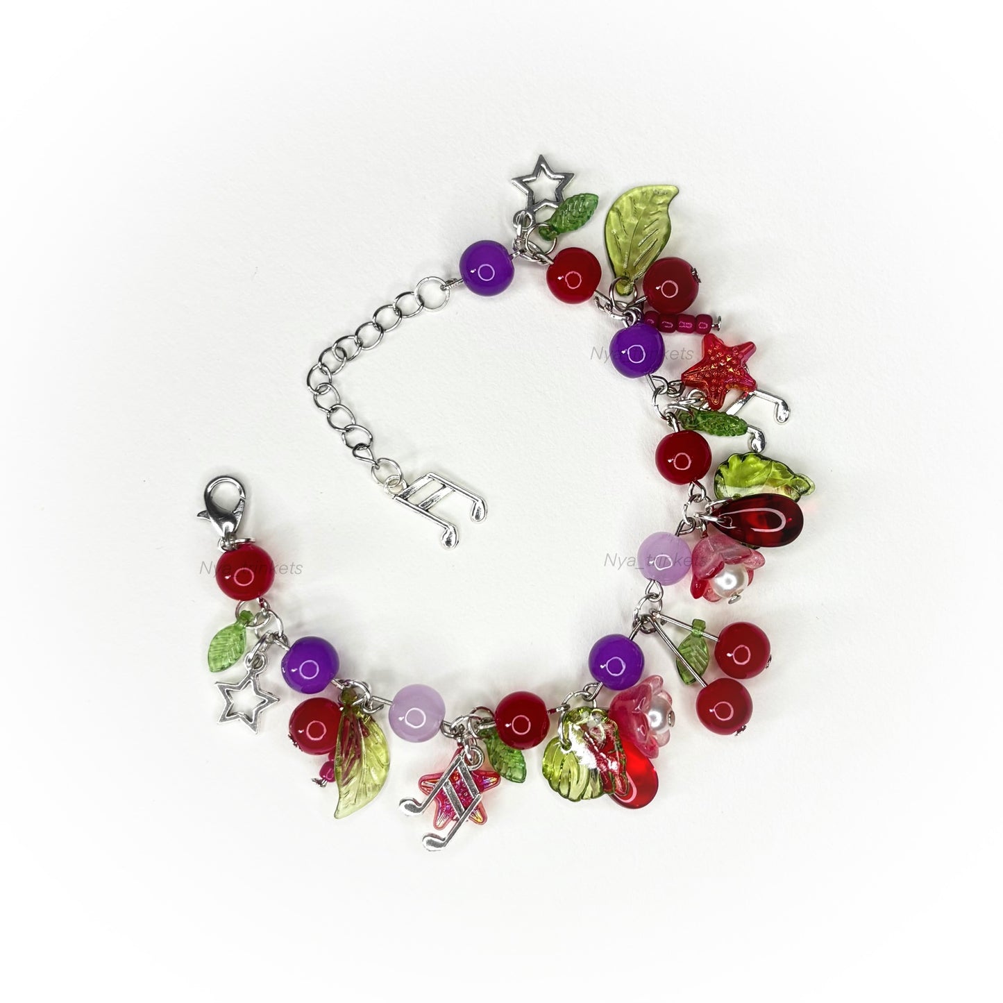 Raspberry torte, cherry jam and plum pudding bracelets